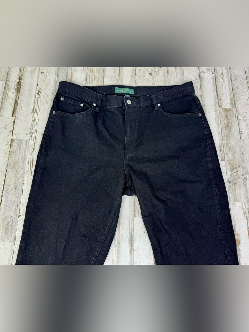 LRL Lauren Jeans Co Ralph Lauren 16 (38x29) Classic Straight Jeans Black - Picture 3 of 10